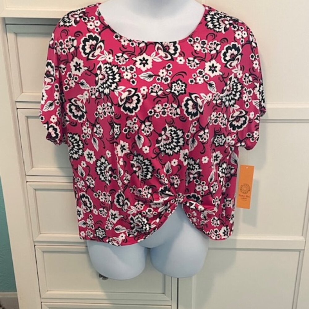 Ruby Rd. Petite Pink Floral Blouse PXL
